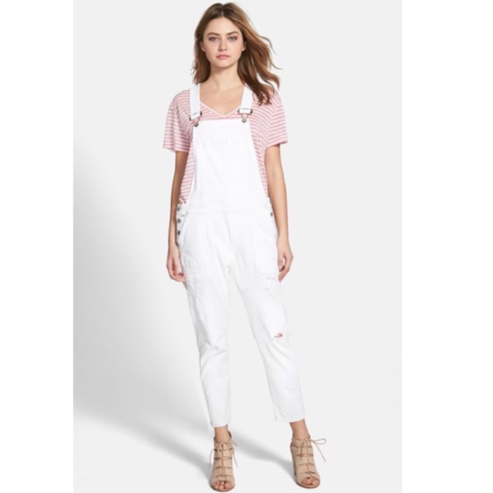 Citizens of Humanity White Distresses Overalls
